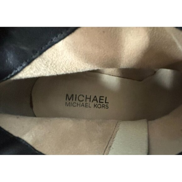 Michael Kors Black Leather Wedge Heel Booties Size 8.5 M #45983 - Picture 6 of 7